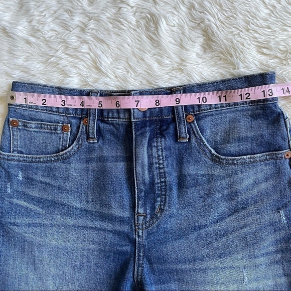 Madewell Shorts High-Rise Denim Jean Cutoffs in Glenoaks Wash Medium Wash 26 - Picture 12 of 14